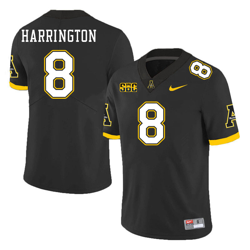 Men #8 Brendan Harrington Appalachian State Mountaineers College Football Jerseys Stitched Sale-Blac